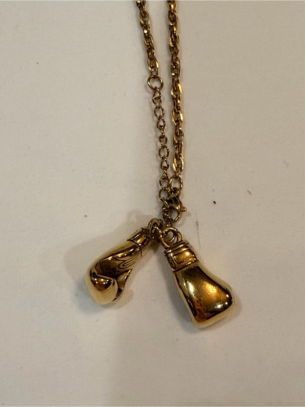 Gold-Tone Double Charm Necklace - Gold 925 Italy